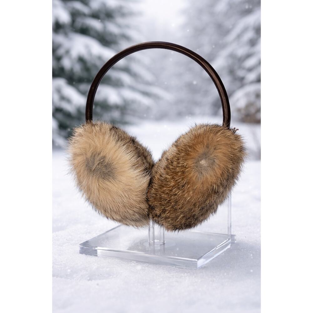 Coach Luxury Rabbit Fur Earmuffs Natural | New With Tags